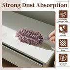 2 PCS Car Interior Duster with Extension Pole, Microfiber Car Dusters with Bendable Head, Cars Duster Exterior&Interior Scratch Free, for Cleaning of Vehicle Details, Offices, Window, Furniture(Brown)