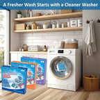 Ocean Breeze Washer Cleaner Tablets 24 Count – Septic Safe Washing Machine Cleaner & Odor Eliminator – Deep Cleaning Descaler for HE Front & Top Load Washers – Laundry Tub & Drum Cleaner