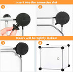 C&AHOME Cube Storage Organizer with Doors, 8-Cube Shelf, Closet Cabinet, DIY Plastic Modular Bookshelf, Storage Shelves Ideal for Bedroom,Living Room,24.8" L × 12.4" W × 48.4" H White USBTM3008B-DOOR