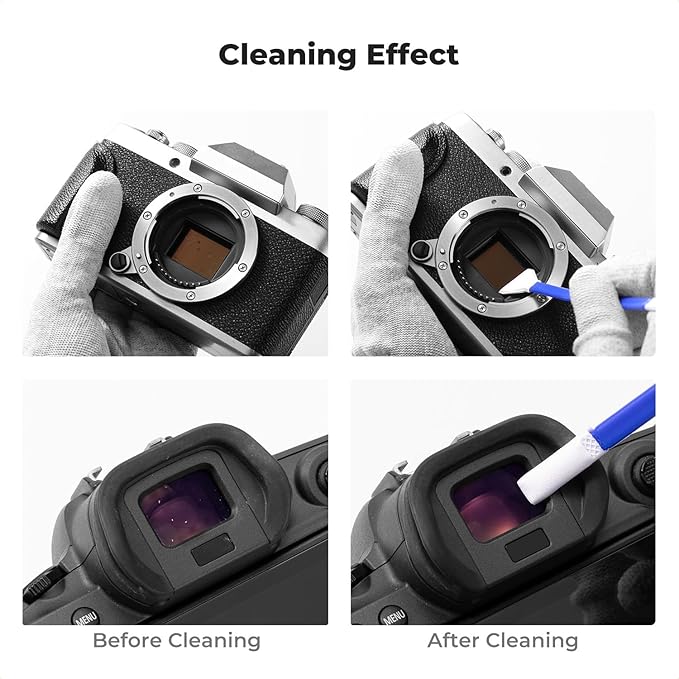 K&F Concept 2-1 16mm APS-C Sensor Cleaning Swab, Viewfinder Cleaning Swab, with 20ml Sensor Cleaner, DSLR SLR Digital Camera CMOS and CCD Sensor Cleaning Swab Kits for Nikon Sony Canon Camera Clean