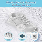 Large Shoe Bag for Washing Machine, Two-Zone Design, 2 Mesh Pockets, One-Step Wash for Complete Cleaning, Durable Invisible Zipper Sneaker Laundry Bag Home Dorm Essentials 9.45" x 13.8"