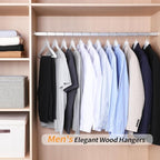 Amazon Basics Durable Wooden Clothes Hangers,White,(Pack of 80)