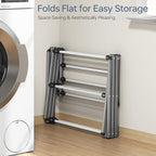 APEXCHASER Drying Rack Clothing, Clothes Drying Rack Foldable, Laundry Drying Rack Expandable, Small Clothe Hanger for Baby Clothes Towels Bibs, Socks, Clothes Airer for Indoor Outdoor Use, White/Grey