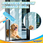 KEEPOW 10" Microfiber Window Scrubber Refill Replacement Compatible with MR.SIGA, Compatible with Ettore Professional Cleaning, Reusable & Washable Window Squeegee for Window Cleaning (3 Pack)