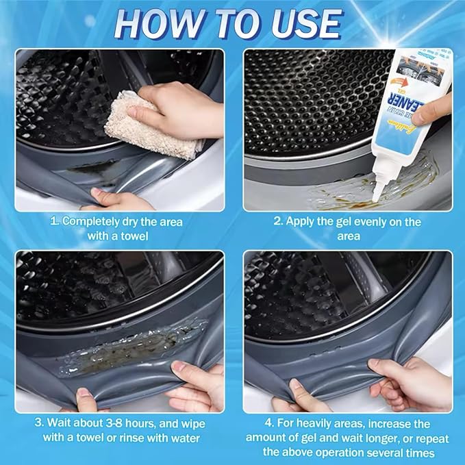 Mold Stain Cleaning Gel, Washing Machine Cleaner, Household Grout Cleaner for Washing Machine, Refrigerator Strips, Best for Home Sink, Kitchen, Showers (16 Fl Oz (Pack of 1))
