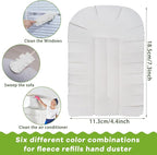 Zubebe 6 Pcs Duster Refill Reusable Fleece Duster Refills Feather Flat Dusters Multi Surface Washable Cleaning Pads Tools for Home, Blinds, Car, Pet, Furniture, Fans (White)