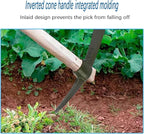 Forged Heat Treated One Piece Intact cast Iron Hoe,Weeding Garden Pick Axe,for Gardening,Camping and Outdoors Climbing Pickaxe
