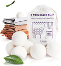 Wool Dryer Balls XL 6-Pack (3 XXL + 3 XL) – 100% New Zealand Wool, Hypoallergenic, Chemical-Free Fabric Softener – Reusable for 1,500+ Loads – Anti-Static & Baby-Safe