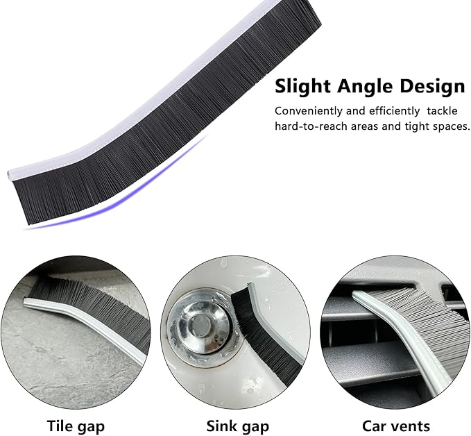 4Pcs Crevice Cleaning Brush Hard Bristle Crevice Cleaning Brush, Ginsco Multifunctional Crevice Cleaning Tools, Scrub Brush Grout Cleaner Brush Small Brush for Household Use Kitchen Bathroom