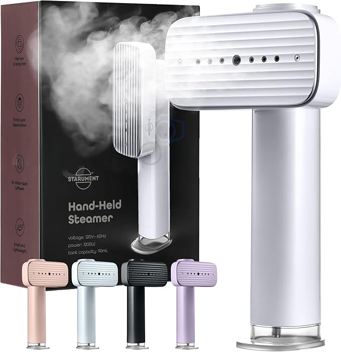 Portable Steamer for Clothes, Travel Garment Steamer for Fabric Wrinkles Remover with Heat-Resistant Glove, 18s Fast Heat-up, 90ml Water Tank, 1200W | Hand Steamer for Home, Office and Travel