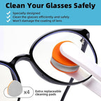 Glasses Cleaner Kit Eyeglass Cleaner, Anti Fog Spray with Microfiber Lens Cleaning Cloth, Glasses Repair Tool with Screws, Portable Travel Eyeglasses Cleaning Kit with Case, White
