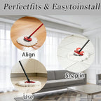 6Pcs Mop Heads Replacement,Spin Mop Replacement Head Compatible with Cedar Easywring 1-Tank System,Including 4 Spin mop Replacement Heads,1 Brush Head and 1 Base(Machine Washable & Easy to Replace)