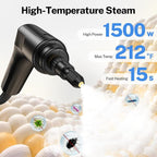 ODSD Steam Cleaner for Home & Car, 3-Level Adjustable Steamer for Cleaning, 15s Heat-Up & 1.6L Large Tank, Handheld Steam Cleaner for Car Detailing, Home, Tile, Grout, Furniture with 15pcs Accessories