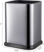 RedCall Stainless Steel Kitchen Utensil Holder for Countertop, Spoon Spatula Organizer,Modern Rectangular Large Cooking Utensil Caddy Counter,Utensil Crock Silver
