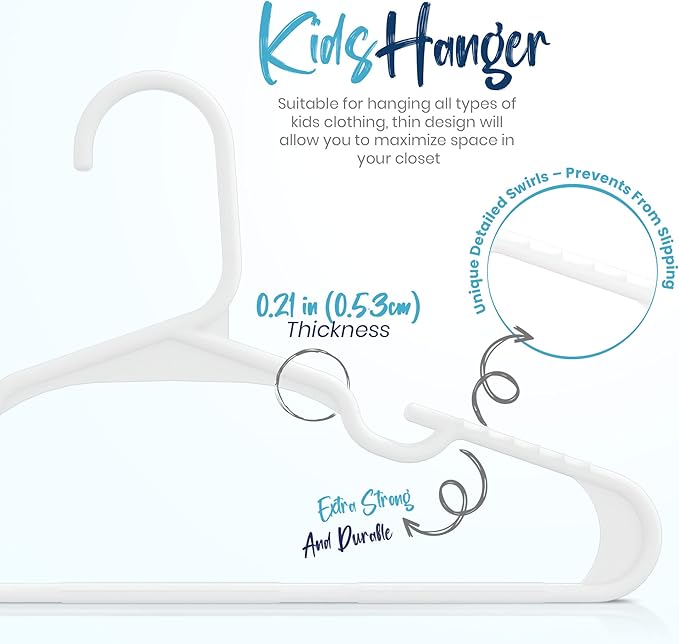Utopia Home 360 Pack Kids Hangers - 11.5 Inch Plastic Baby Hangers for Closet - Childrens Hanger for Clothes & Infant Hanger for Closet - Ideal for Everyday Standard Use (White)