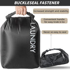 Travel Laundry Bag, Vacuum Compression Dirty Clothes Travel Bag Waterproof Wet Dry Bags Large Capacity Space Saver Bags Reusable Camp Clothes Organizer for Sports College Dorm Laundromat (1 Pcs )Black