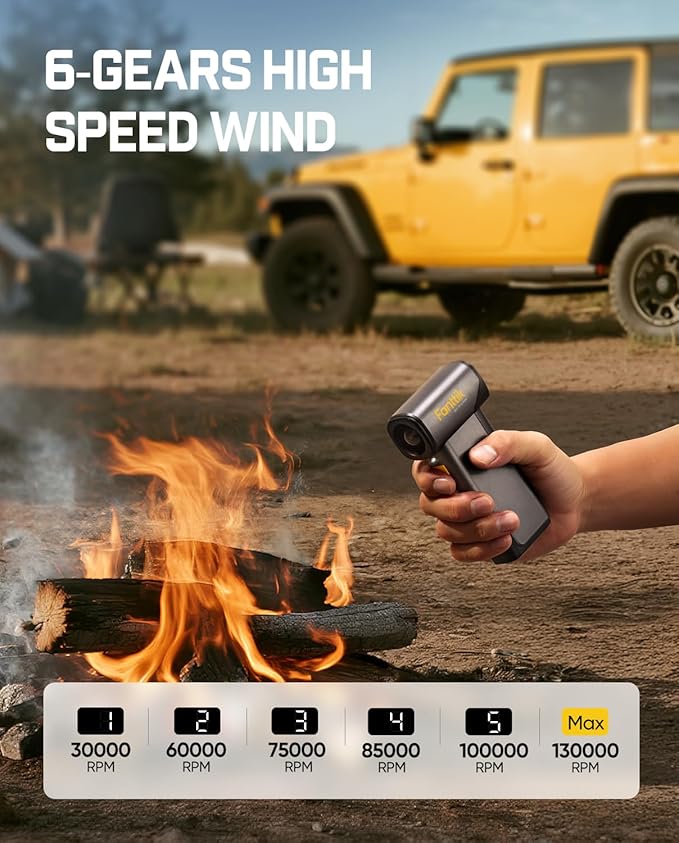 Fanttik B10 Pro Max Electric Air Duster, 130000RPM Brushless Motor, Compressed Air Duster, 6 Gears Adjustable, One-tap Booster, 28.8Wh Rechargeable Battery, Electric Duster for PC, Car, House, Outdoor