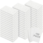 Zhengmy 100 Pieces Sponges Bulk Sponges Kitchen Compressed Sponge Natural Dish Sponge Compressed Wood Pulp Cleaning Without Scratching for Kitchen Bathroom, 3.9 x 2.4 x 0.12 Inch (White)