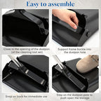 Maxcheck 2 Pcs 37 Inch Lobby Dust Pan Bulk Upright Lobby Dust Pan Plastic Commercial Dustpan with Long Handle Upright Standing Dustpan Heavy Duty for Office Home Indoor Outdoor Use (Black)