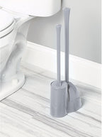 iDesign Compact Toilet Brush and Plunger Set for Bathroom Cleaning and Storage - Gray