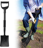 Garden Flat Shovel, 31 inch Small Transfer Shovels Heavy Duty Portable Mini Spade with Curved D-Handle for Gardening, Digging, Camping, Car, Kids Sand Beach Shovels