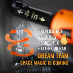 3/8" Extended Electric Ratchet Wrench Set, 45ft-lbs(61N.m) 16V Cordless Long Neck Power Ratchet Wrench Kit with 2pcs Batteries, LED Light, 9 Sockets, Toolbox, Variable Speed, For Housework, Car Repair