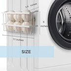 Magnetic Dryer Ball Holder Organizer Laundry Room Organization and Storage Large Magnetic Basket Storage Bin Steel Dryer Ball Container for Laundry Room Organizer No Balls (White, L)