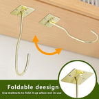Self-Adhesive Banana Hooks, Foldable Magnetic Hanger Under Cabinet, Sturdy Metal Banana Holder for Kitchen, Space-Saving Design to Keep Bananas Fresh 1 Pieces Gold