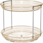 LAMU 2 Tier Lazy Susan Turntable Organizer 10.6'' Rotating Spice Rack Organization for Cabinet, Kitchen, Pantry, Countertop, Bathroom, Vanity, Medicine Cabinet Organizer, Amber