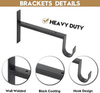 AddGrace Heavy Duty Closet Rod and Shelf Brackets 6 Inch Wall Mounted Closet Rod Bracket with Pole Holder Shelving Support with Screws for Laundry (2 Pack)
