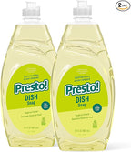 Amazon Brand – Presto! Dish Soap, Lemon Scent, 30 fl oz, Pack of 2