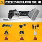 Cordless Oscillating Tool Compatible with Dewalt 20v Battery, 21000 OPM Max Brushless-Motor Tool with Auxiliary Handle, Oscillating Multi-Tool for Scraping, Sanding,Cutting Wood(Not Battery)