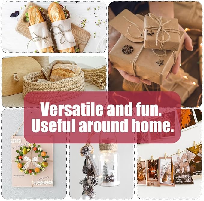 PerkHomy 800 Feet (2Pcs * 400Feet) Garden Twine Strong Natural Jute Long Brown Twine for Gardening Tomato Climbing Plant Tie Floristry Crafts Gift Wrapping Packing Decor