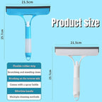 2 Pack 3 in 1 Window Cleaning Scraper, 3 in 1 Spray Squeegee, Window Squeegee Cleaner Tool with Built-in Spray Bottle and 4 Replaceable Sponges for Car Home Windows Glass and Tiles Etc