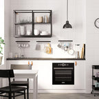 Wallniture Gourmet Kitchen Rail with 10 Hooks, Wall Mounted Wrought Iron Hanging Utensil Holder Rack with Black 17 Inch