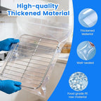 6-Pack Heavy Duty Oven Rack Cleaning Bags, Reusable No-Scrub Soaking Bags for Grill Grates & BBQ Racks, Leak-Resistant PE Material