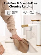 Fantasticlean Microfiber Cleaning Cloth Roll -150 Pack, Tear Away Microfiber Towels, 12" x 12", Reusable, Washable, Ultra Absorbent Dishcloth for Home Supplies, Car, Pet, Kitchen (Tan & Beige)