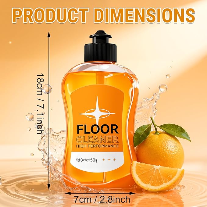 Household Hardwood Floor Cleaner, Floor Solution for Mopping Wood Tile Laminate, Marble, Natural Stones, Porcelain Shower Bathroom, Liquid-17.6 Fl Oz1 Bottle