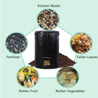 Large Compost Bin Bags,Garden Compost Bin Bags 80 Gallon(300L) Outdoor Collapsible Garden Yard Garbage Cans Leaf Bag (Black 2pcs)