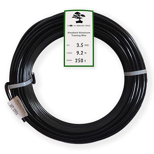 Anodized Aluminum 3.5mm Bonsai Training Wire 250g Large Roll (30 feet) - Choose Your Size and Color (3.5mm, Black)
