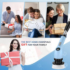 Electric Spin Scrubber Upgraded Battery with Extra-Long Runtime, IPX7 Waterproof Power Cleaner with 7 Brush Heads, 2 Speeds Adjustable Long Handle for Bathroom, Floor, Shower, Tile & Kitchen Cleaning