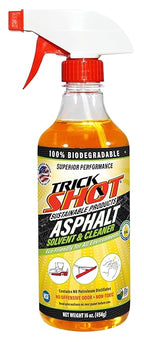 Trick Shot Asphalt Solvent and Cleaner - Biodegradable Industrial Degreaser for Paving Equipment & Tools - Eco-Friendly Remover of Tar, Tack, Sealcoating Oil, & Bitumen, Made in USA (6-Pack)