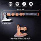 Viking Axe of Ragnar Lothbrok Hunting Axe with Rosewood Handle - Hand-Forged High Carbon Steel Sharp Blade, Handmade Camping Axes, Hatchet-Norse Ax, Tomahawk Vikings Bearded Axes, with Leather Sheath
