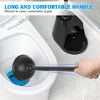 Toilet Plunger and Brush Set, Bowl Brush and Heavy Duty Toilet Plunger with Ventilated Holder, 2-in-1 Toilet Brush and Plunger Combo for Bathroom Deeply Cleaning（Black