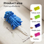 7pcs Reusable Duster,360° Electrostatic Duster Refills,Washable Heavy Duty Dusters,High-Density Microfiber,Suitable for Cleaning Bedrooms, Offices, Cars(1Handle+1Bathroom Brush+7Replacement Brushes)