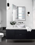 Krugg Medicine Cabinet | Recess or Surface Mount | Blum Hinge 170 Degree Soft Close | (18" x30)