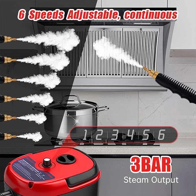 Steam Cleaner, 2500W Portable High Temp Bathroom Power Steamer Cleaning Machine, High Pressure Steamer for Cleaning, Handheld Steam Cleaner for Home For Home Use Kitchen Grease Car Detailing