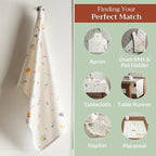 Maison d' Hermine Kitchen Towels Set of 2 100% Cotton 27.50" x 20" Reusable Cloth Tea Dish Towels Absorbent with Hanging Loop for Kitchen, Dining, Cocktail Parties Spring/Summer (Botanical Fresh)