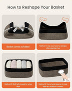 Small Woven Basket, 13.5 x 9.5 x 5 Inches, Storage Basket for Organizing, Cute Small Rope Shelf Closet Cube Storage Bins Baskets for Shelves, Dog Toy Gift Baskets Empty, 3 Pack Black & Brown