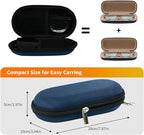 Double Eyeglasses Case, Hard Shell Dual Sunglasses Organizer with Zipper Clip Travel Glasses Storage for Women Men